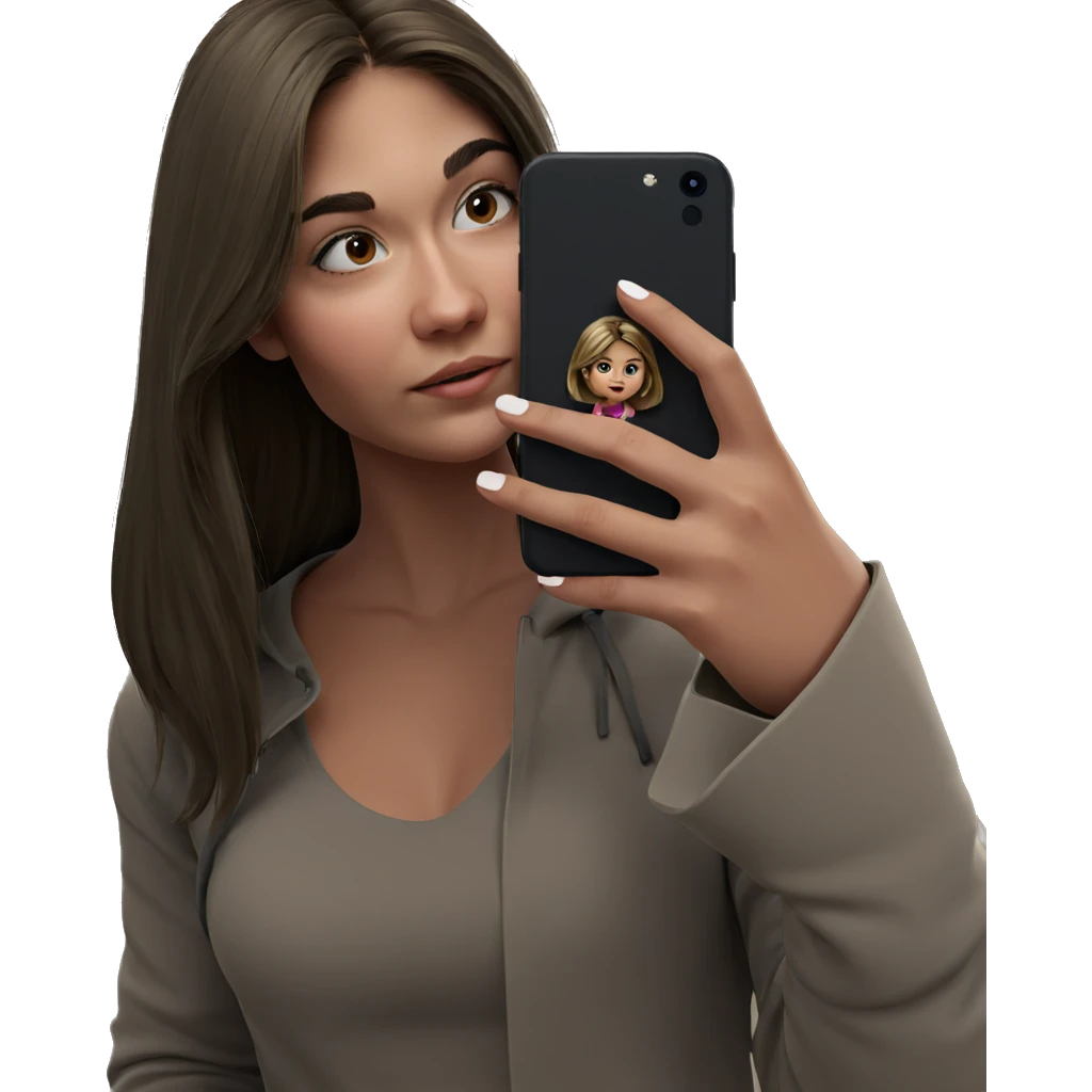 girl taking a selfie emoji