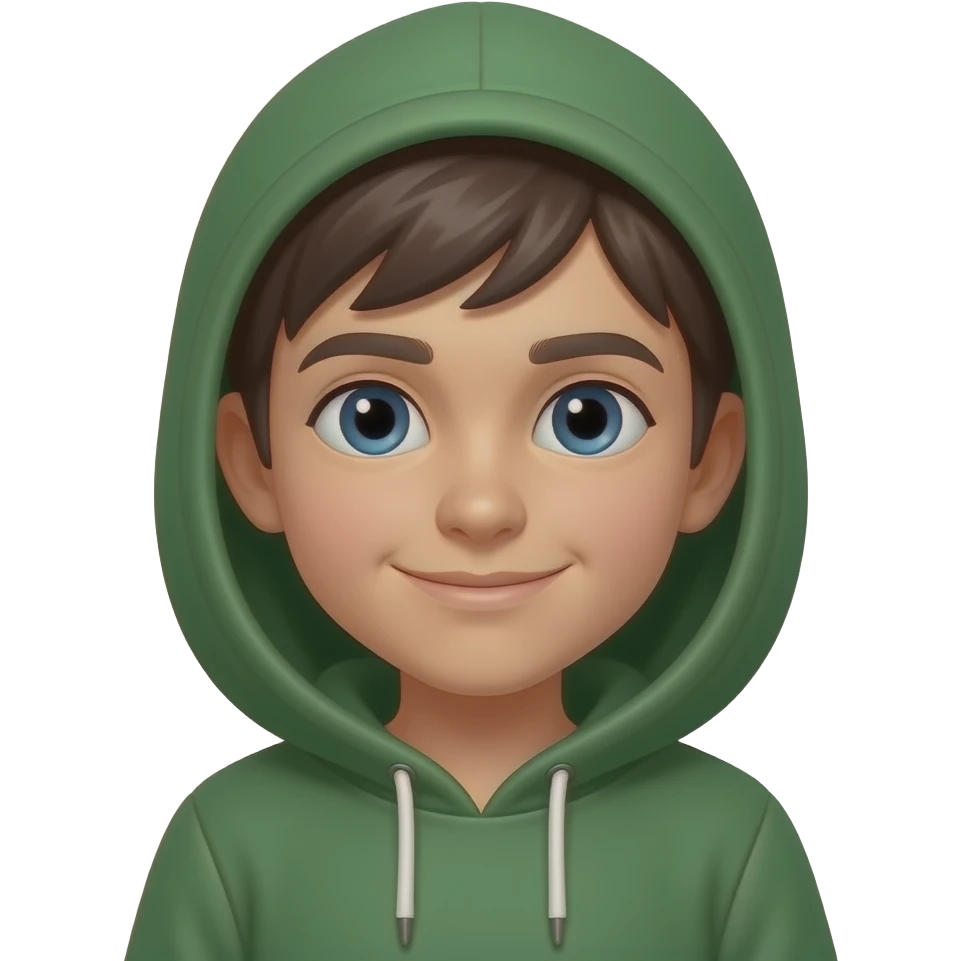 A boy with a green hoodie emoji