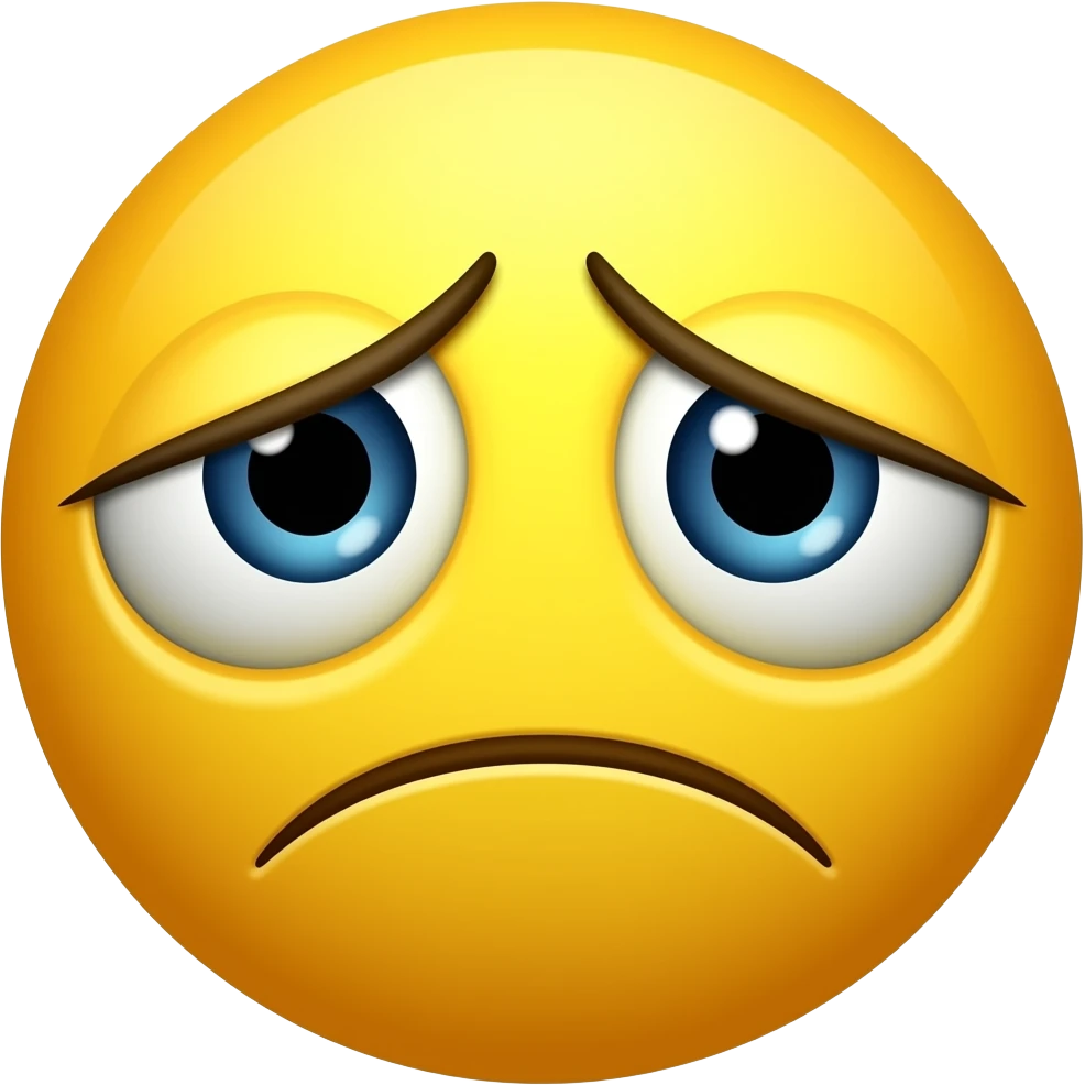 Depressed sad yellow face with wide eyes emoji