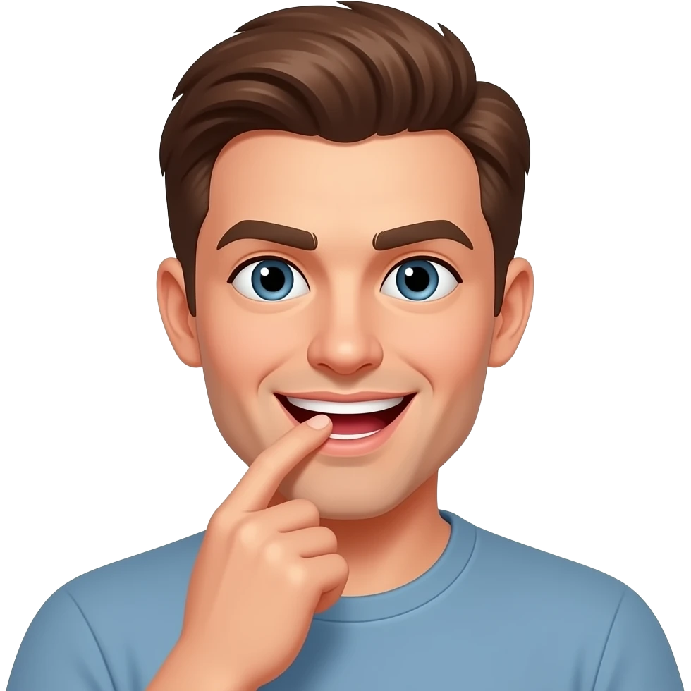 Biting finger flirting face naughty emoji