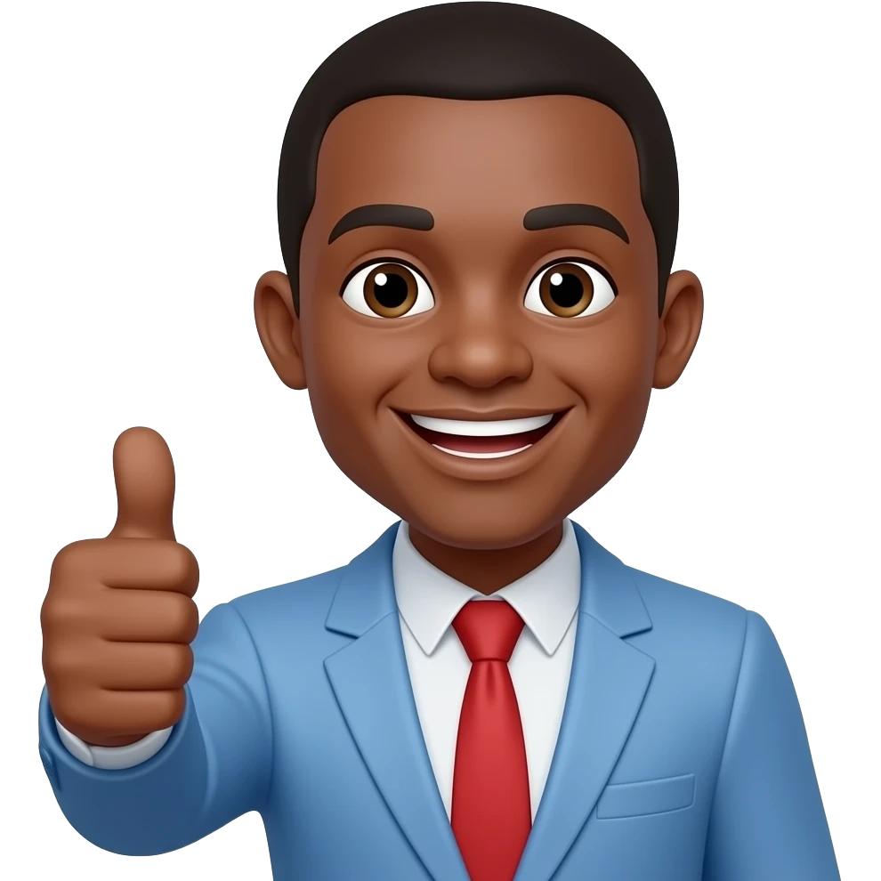 Black guy Smiley face Thumbs up emoji