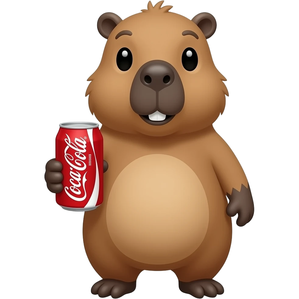 Capybara holding diet coke emoji