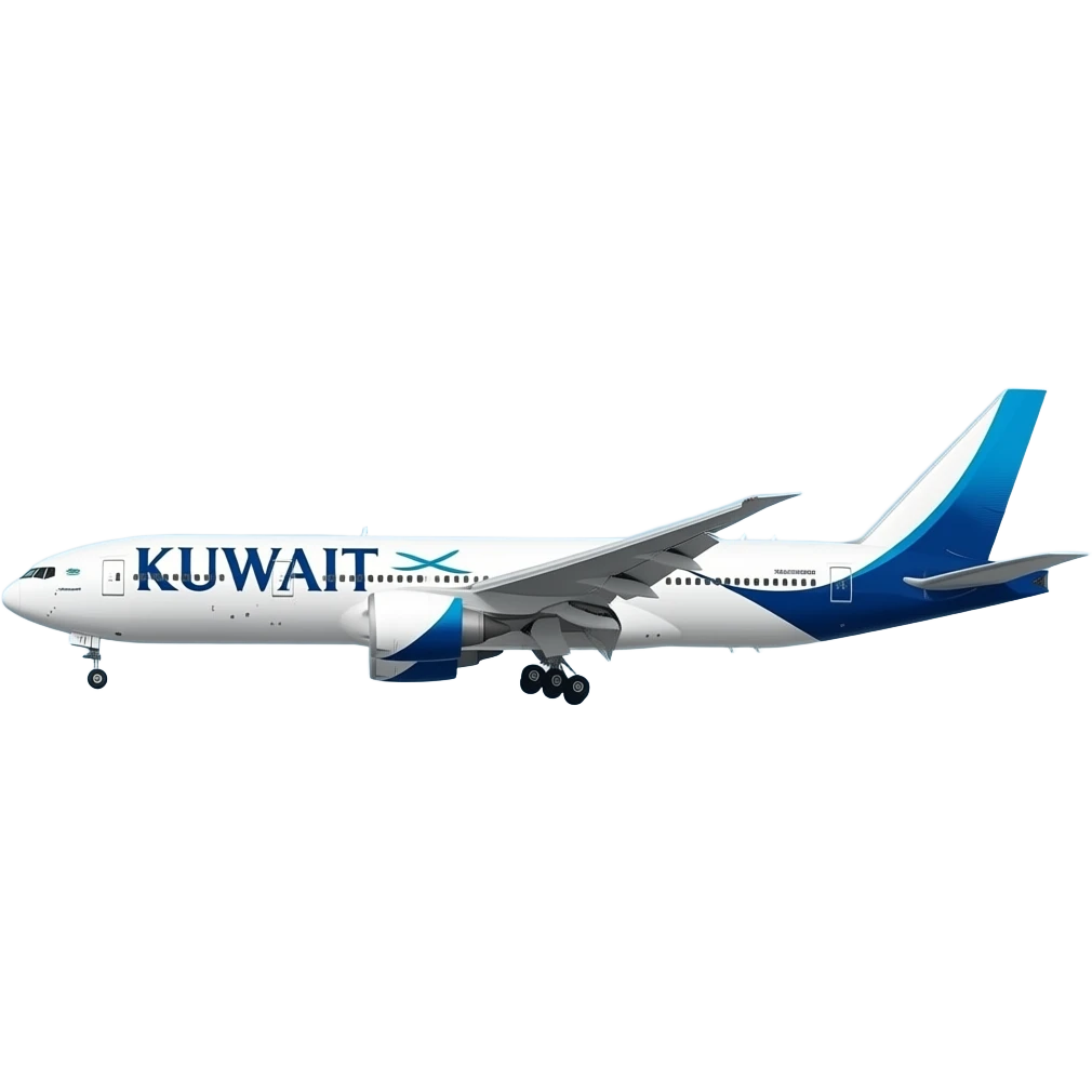 Kuwait Airways 777 in sky emoji