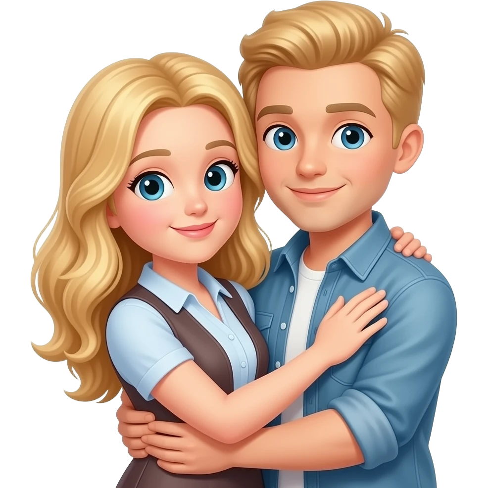 Liebespaar beide blond umarmen emoji