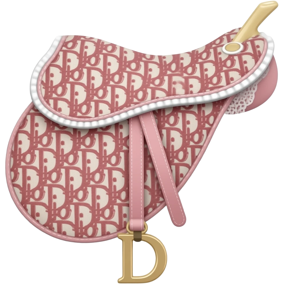 Pink Dior Oblique Embroidery and White Lace saddle bag emoji