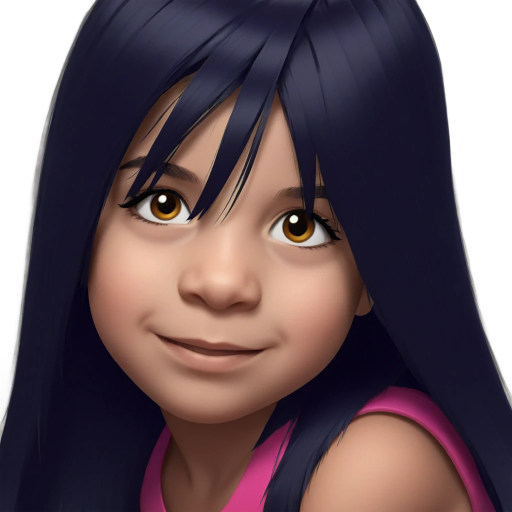 smiling girl with black hair emoji