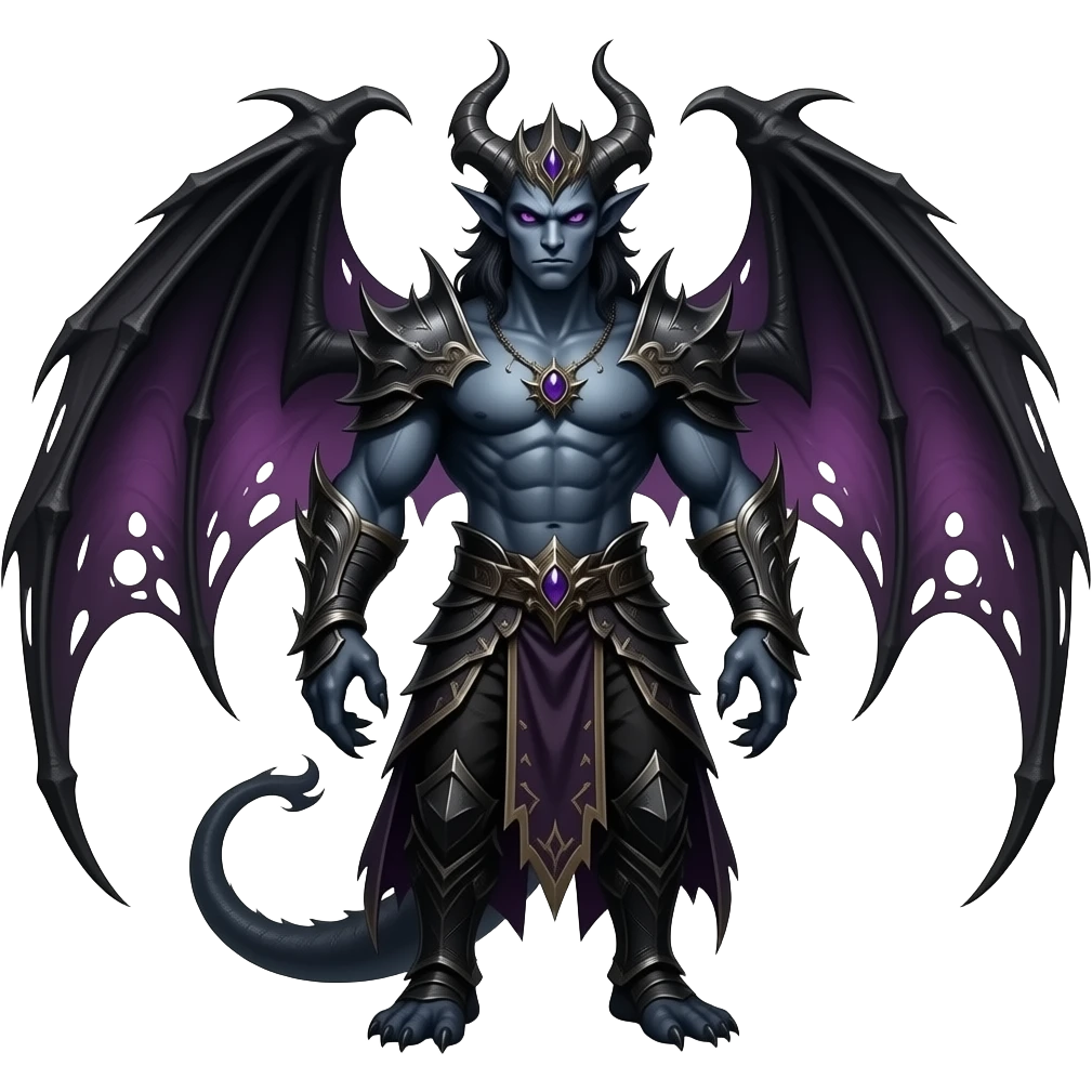 Fantasy dark edgy gothic vernid-Trico-Fionbri-creature emoji