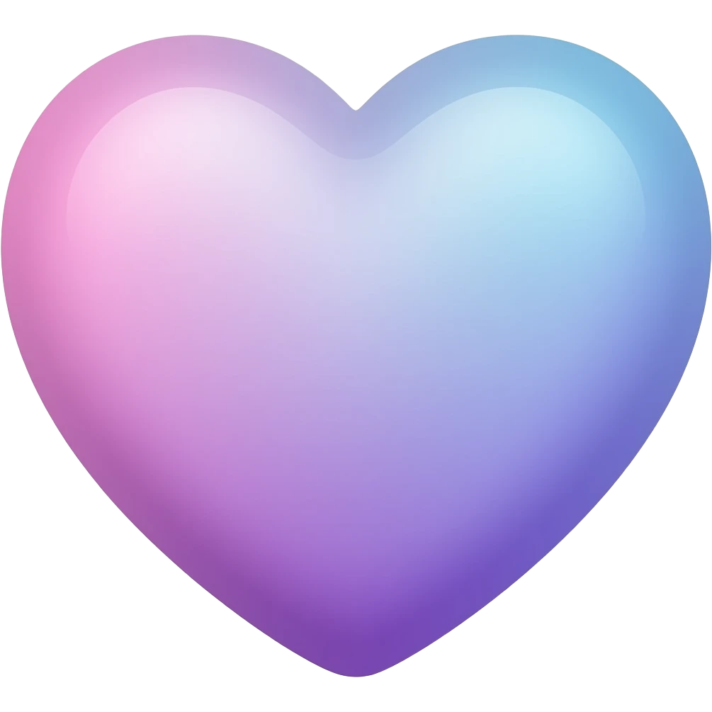 Corazón con rosado, azul y morado, todos tonos pasteles emoji