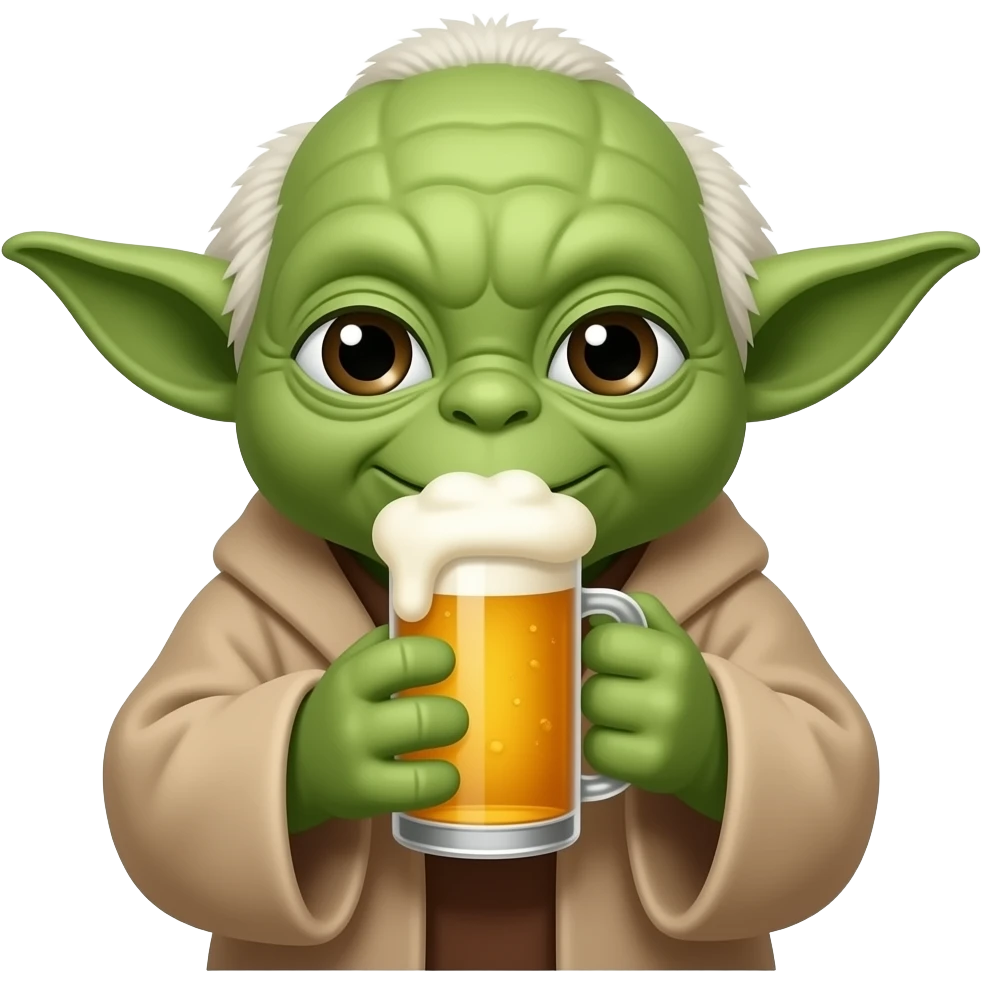 Yoda qui bois une bière emoji