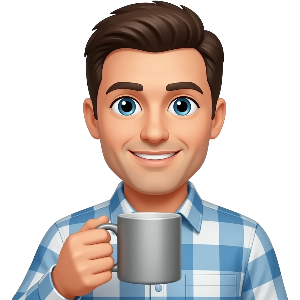 A man with a mug in his hand emoji