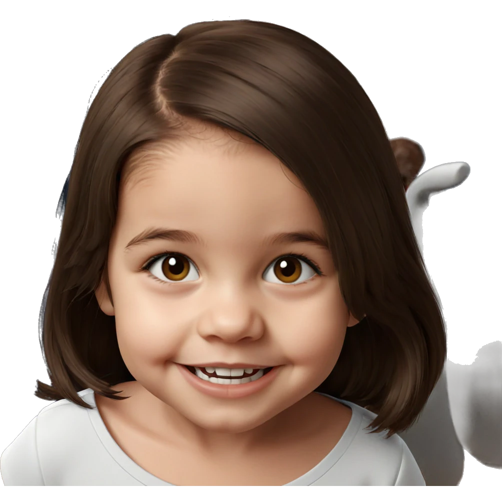 smiling girl with brown hair emoji