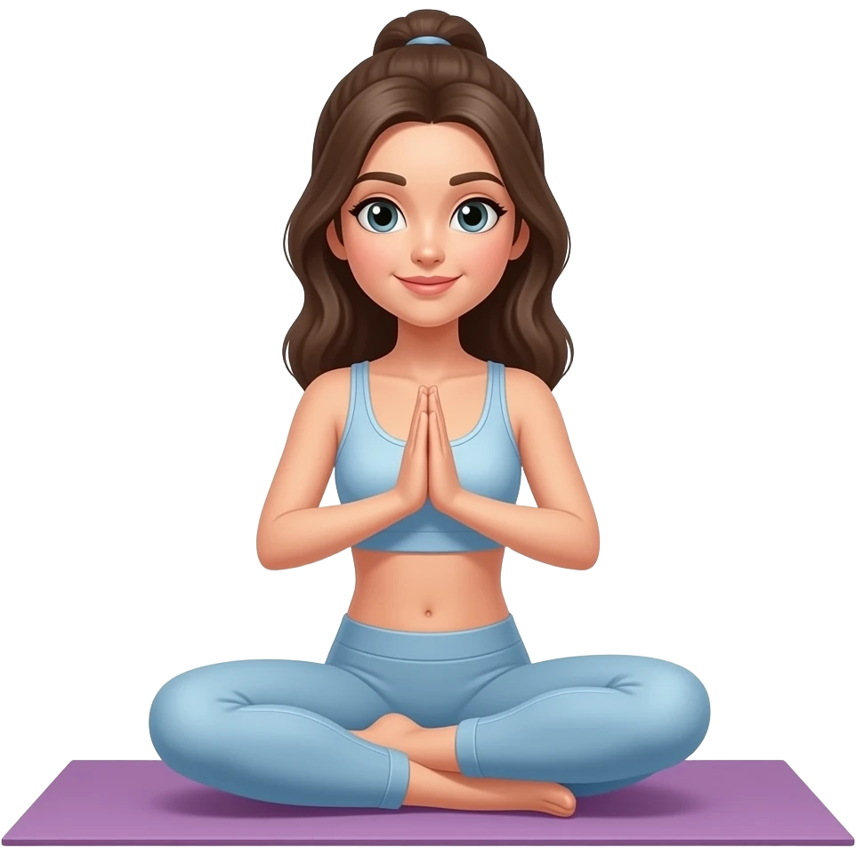 Naked yoga girl with full body emoji
