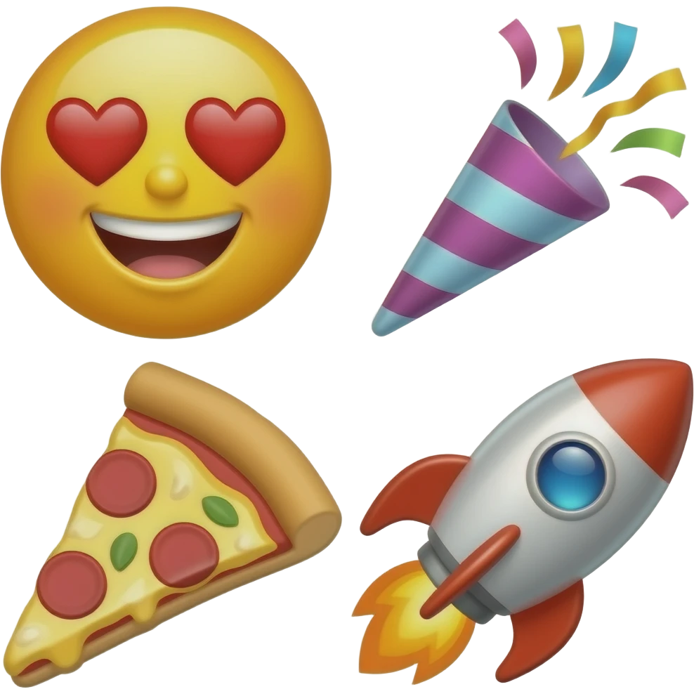 Chat, crie uma imagem única, no design de emojis de iphone, não precisa ser todas as modalidades que vou colocar aqui, umas 5, veja quais ficam legal. Use como referência a estética dos emojis em um fundo branco. emoji