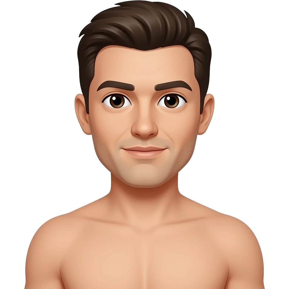 Man complete naked. emoji