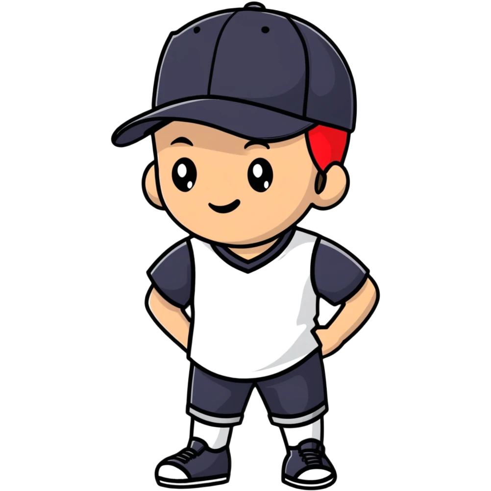 A son wearing a hat emoji