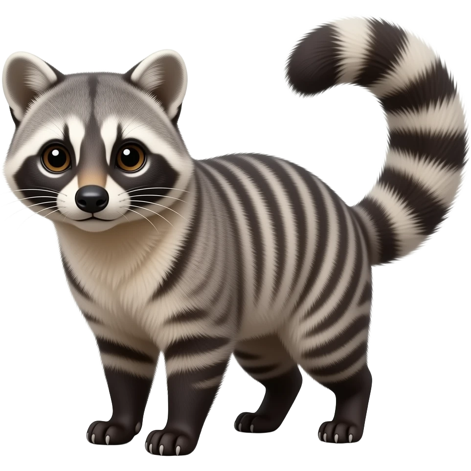 Realistic grey Ring-tailed cat-Cacomistle emoji