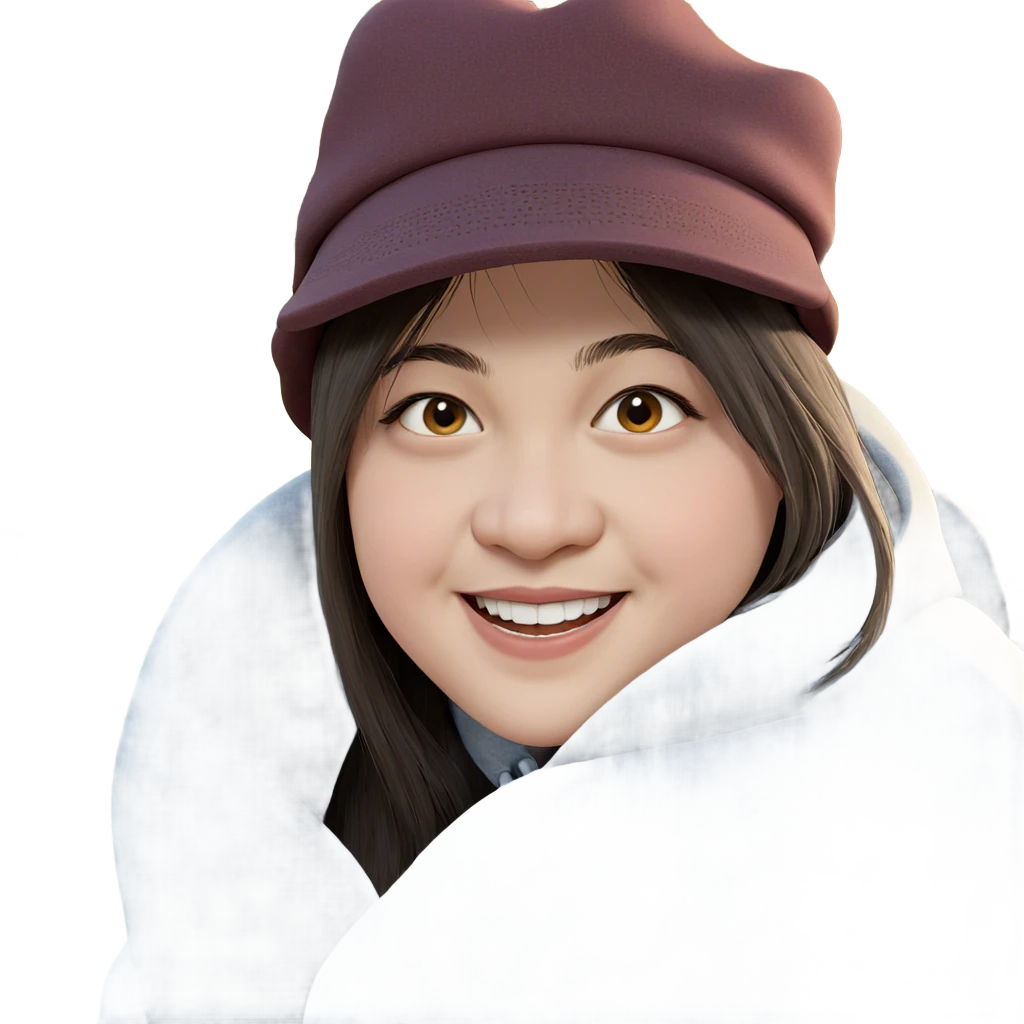 smiling girl in hat outdoors emoji