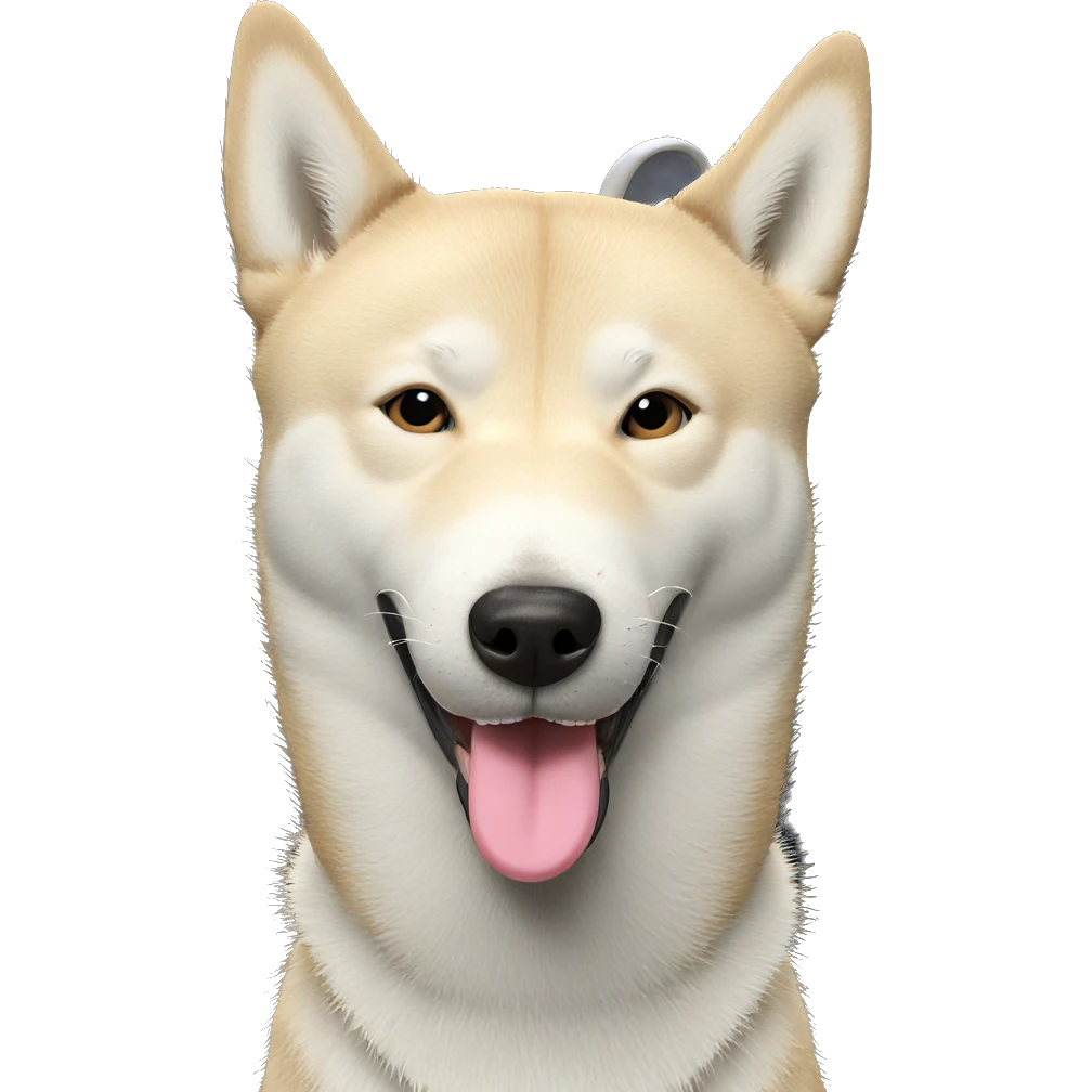shiba inu with tongue out emoji