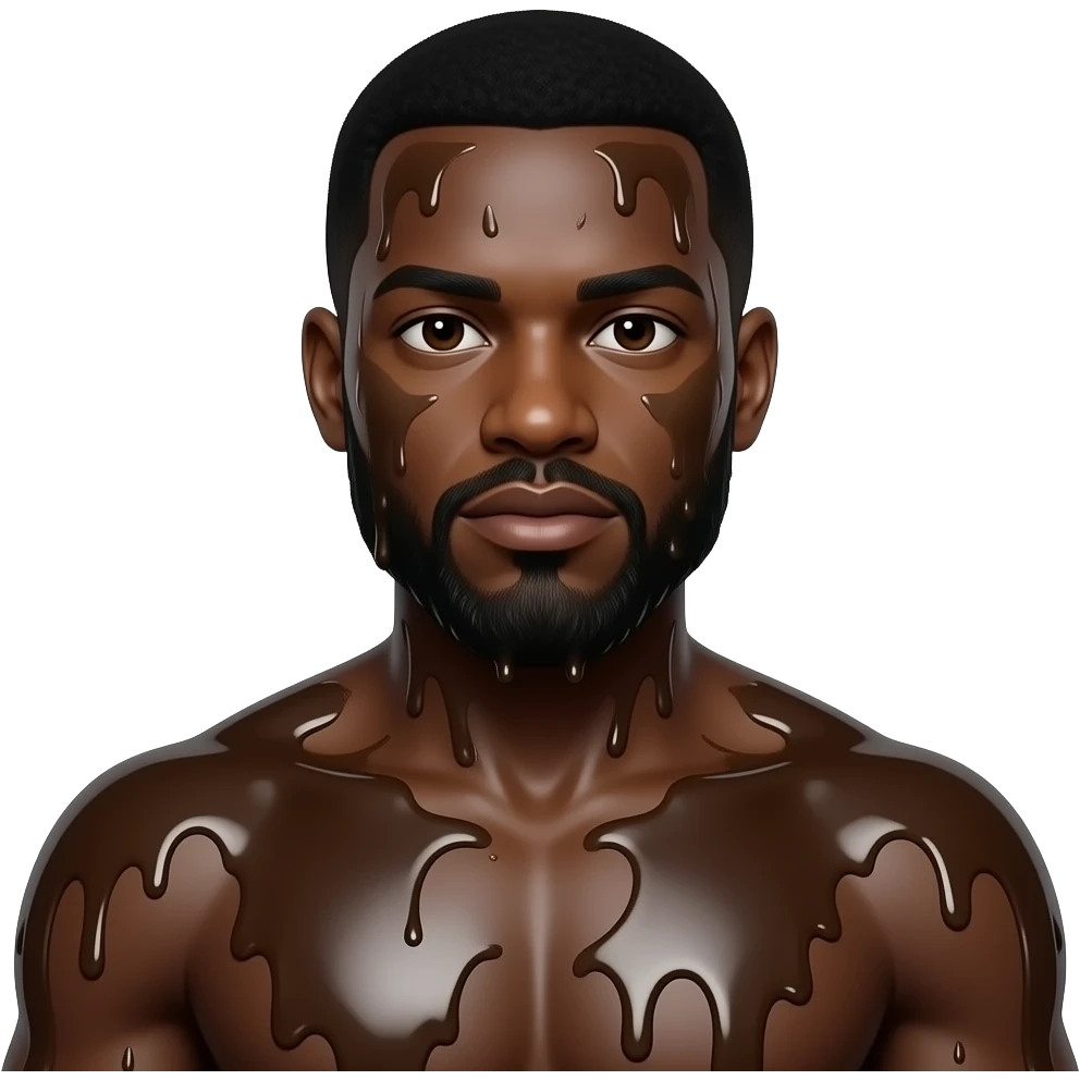 big black oiled up man emoji