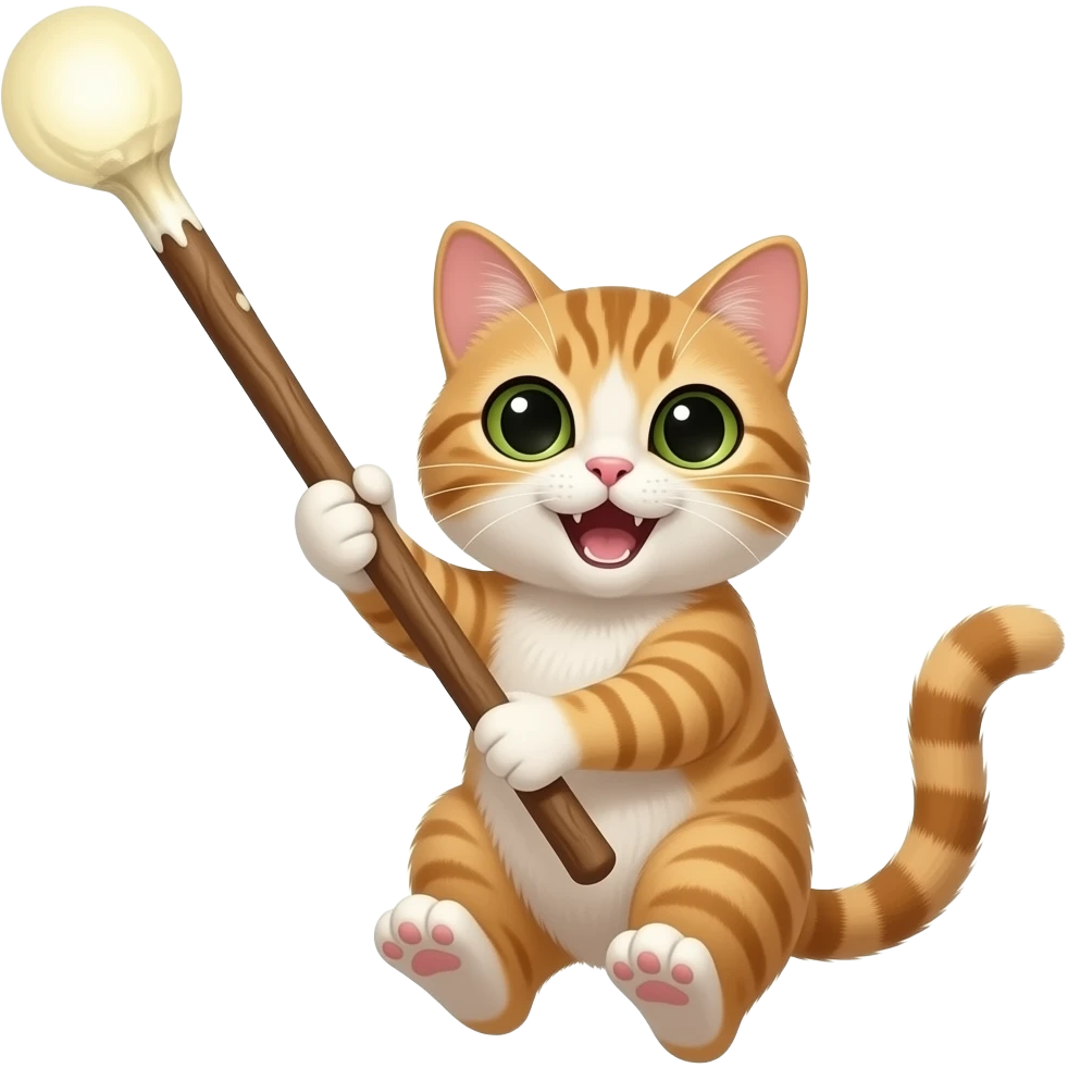 Cat swinging a big stik text on stick Diplomacy emoji