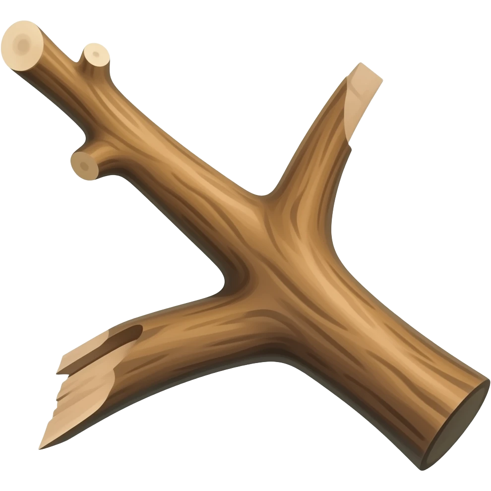 A branch or wooden stick emoji