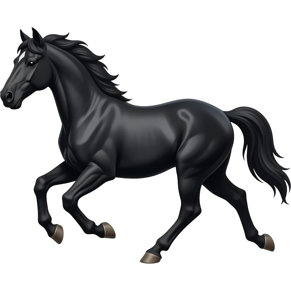 Black horse runn emoji