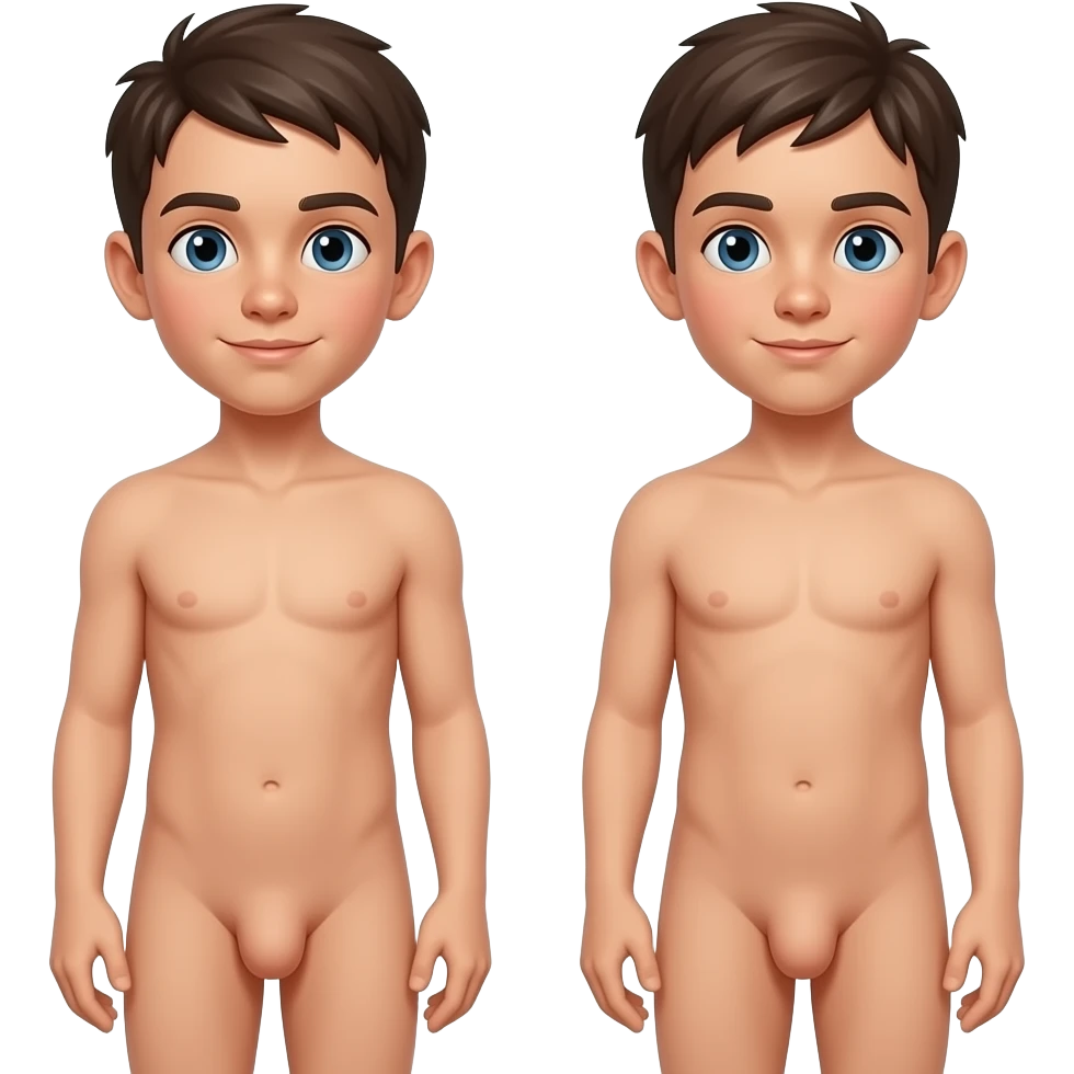 2 Boys naked show their penis emoji