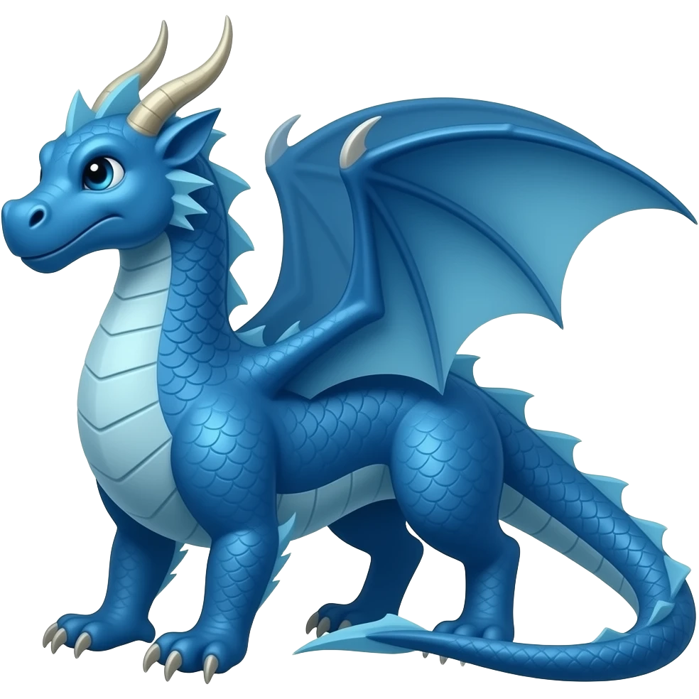 Blue dragon looking like king emoji