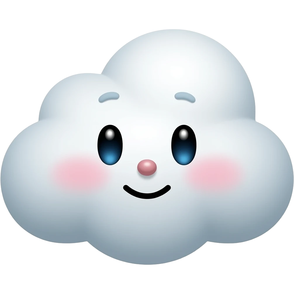 눈코입 있는 귀여운 구름 emoji