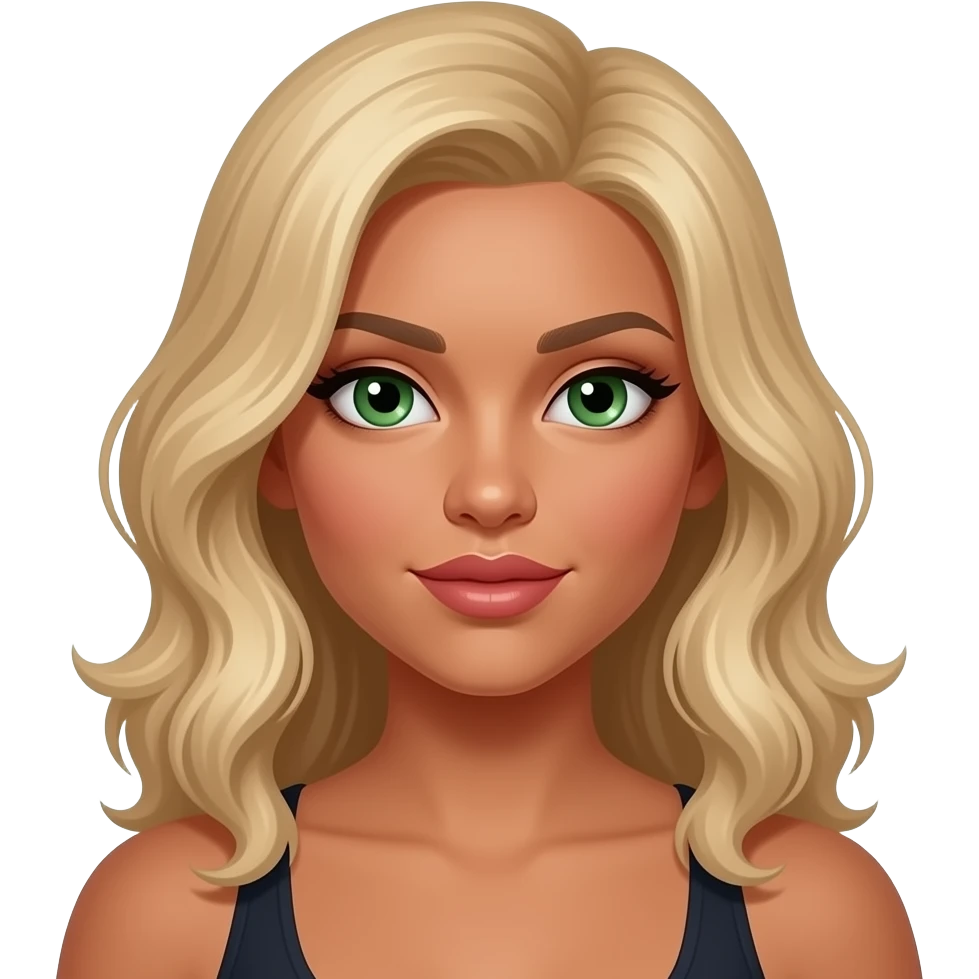 Mixed race green eyes blonde hair woman sexy emoji