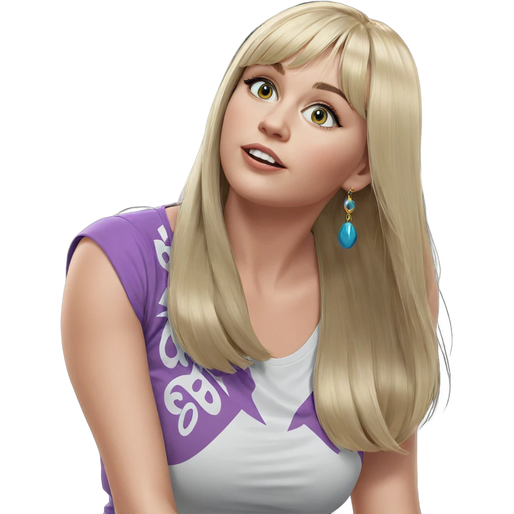 blonde girl with earrings emoji