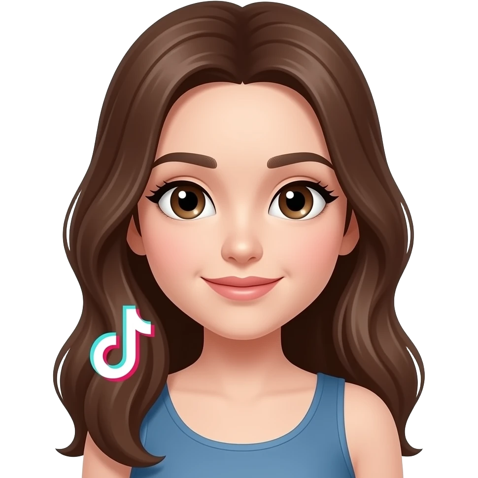 Tik tok girl with long brown hair emoji