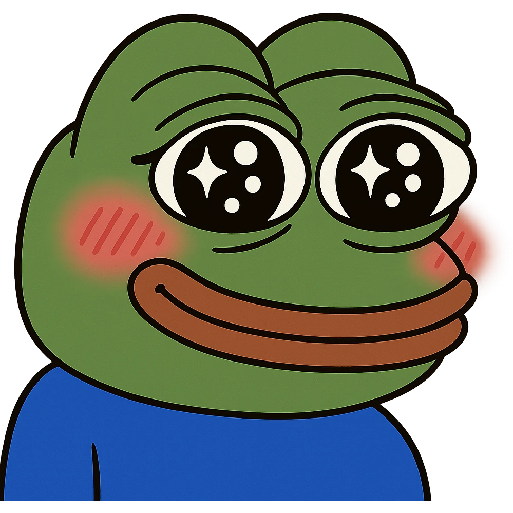 pepe the frog in love expression emoji