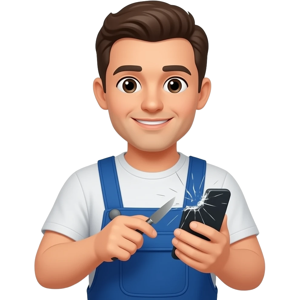 man repairing a broken phone emoji