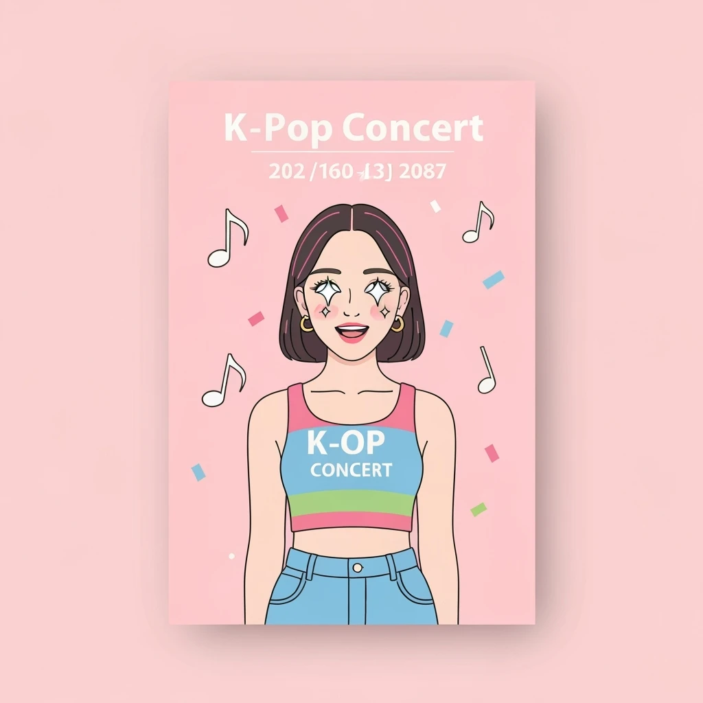 kpop concert ticket, cute, expressive, minimal emoji