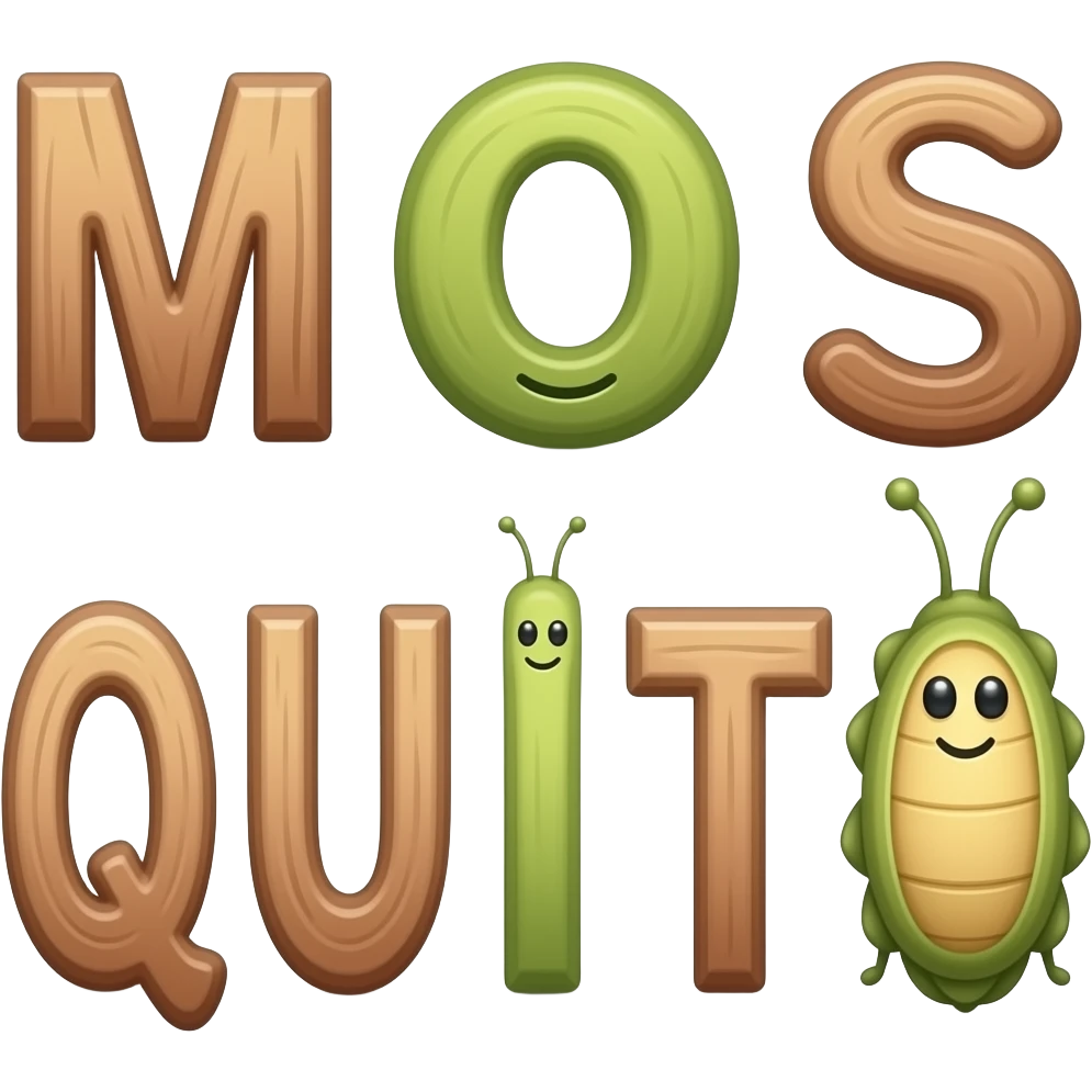 Learning kids Letters M O S Q U I T O emoji