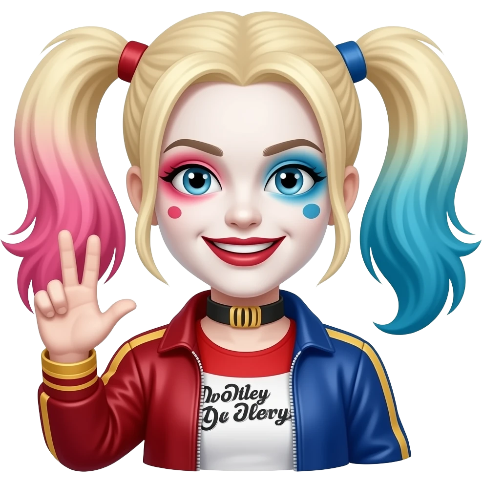 harley quinn saludando emoji