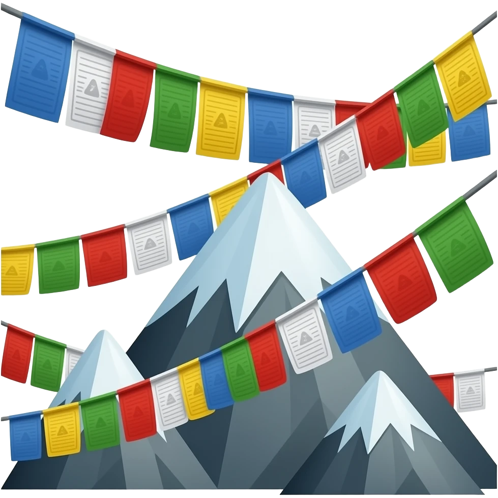Mountain prayer flags on strings emoji