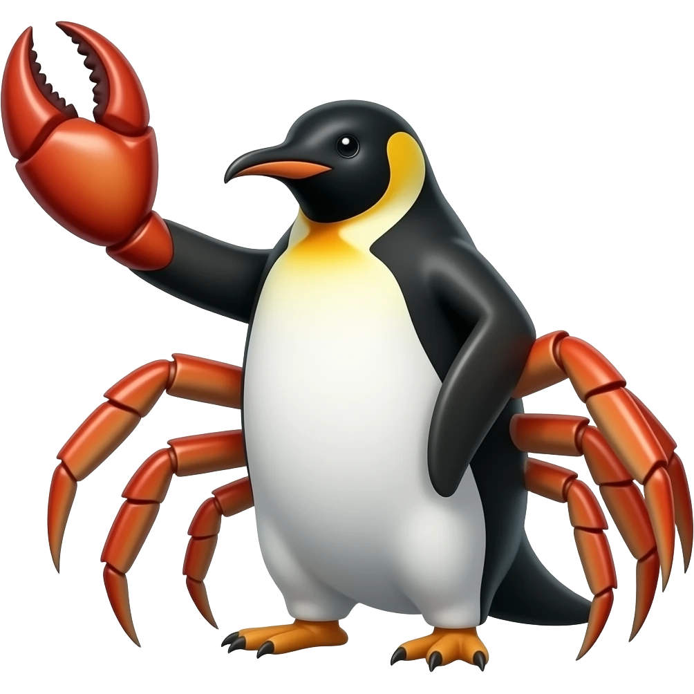 🦀 🐧 and armadillo mixed together emoji