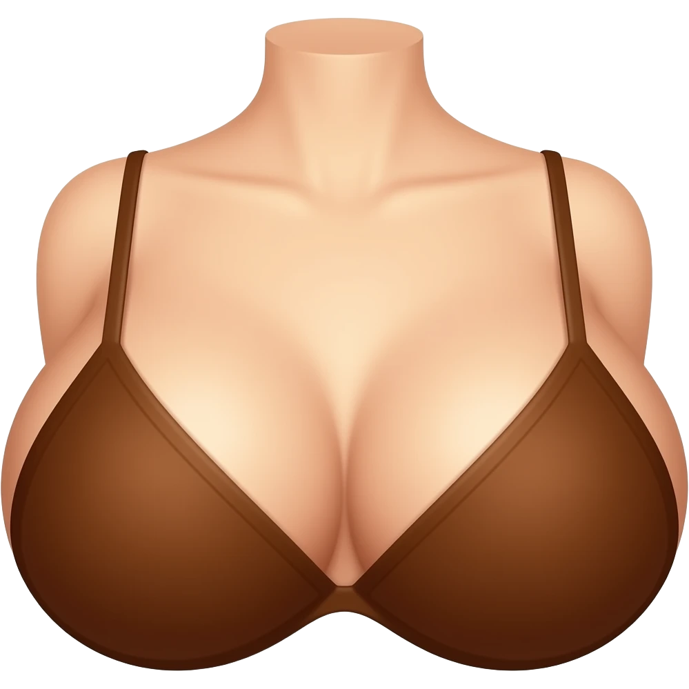 Big brown breast with brown areola emoji