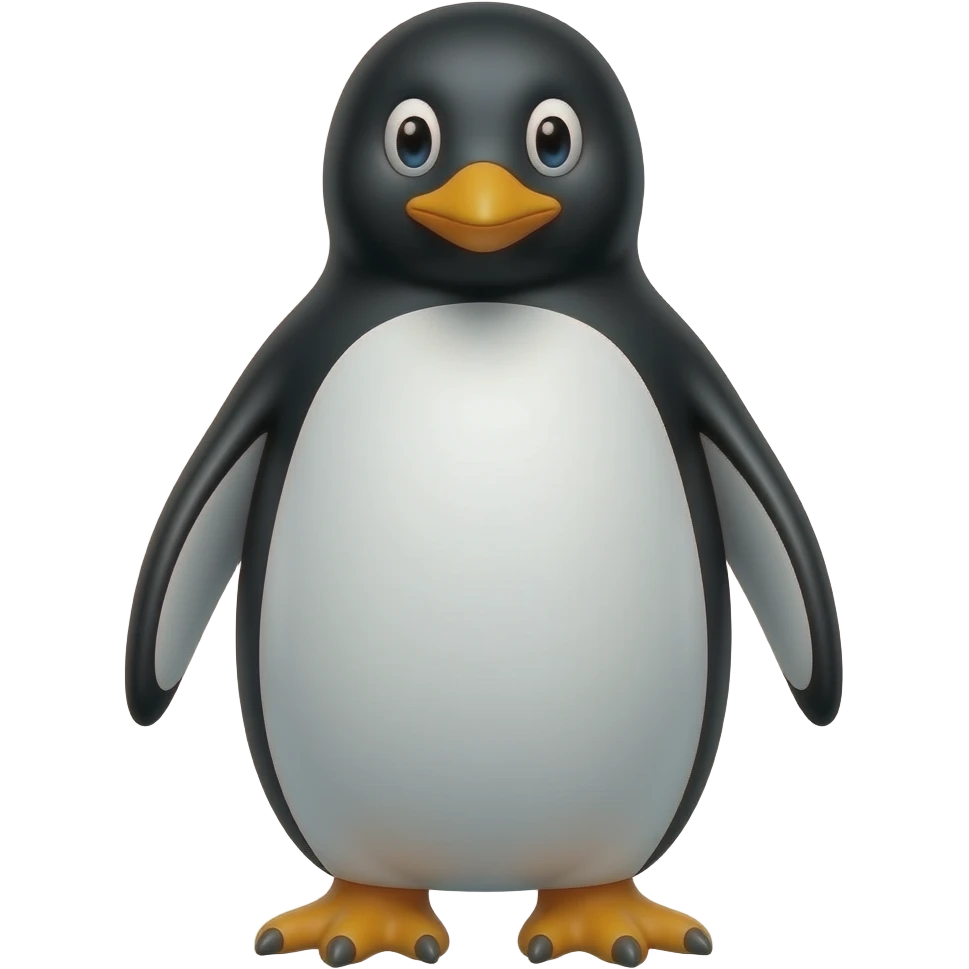 A completely black penguin emoji