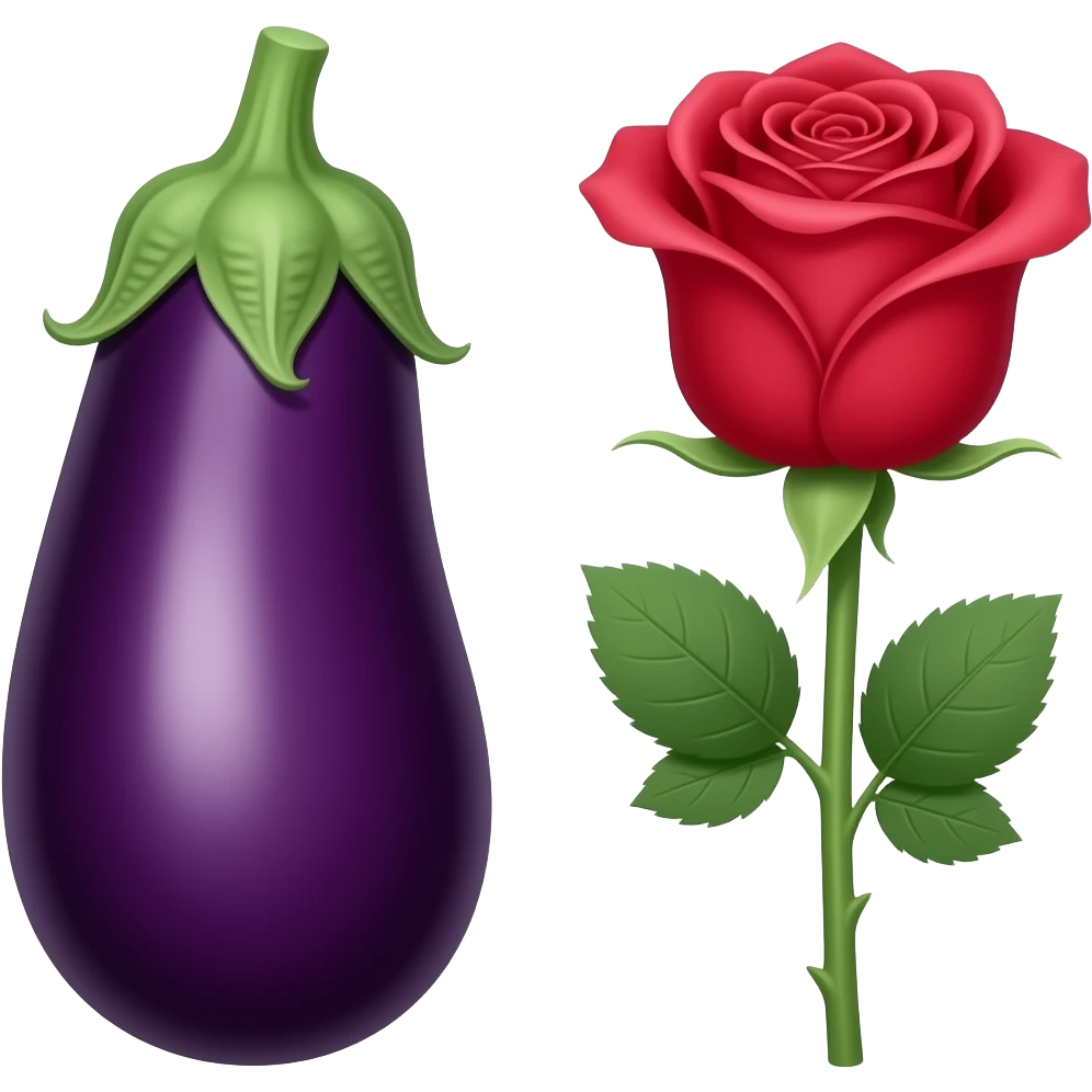 Combi them together🍆🌹 emoji