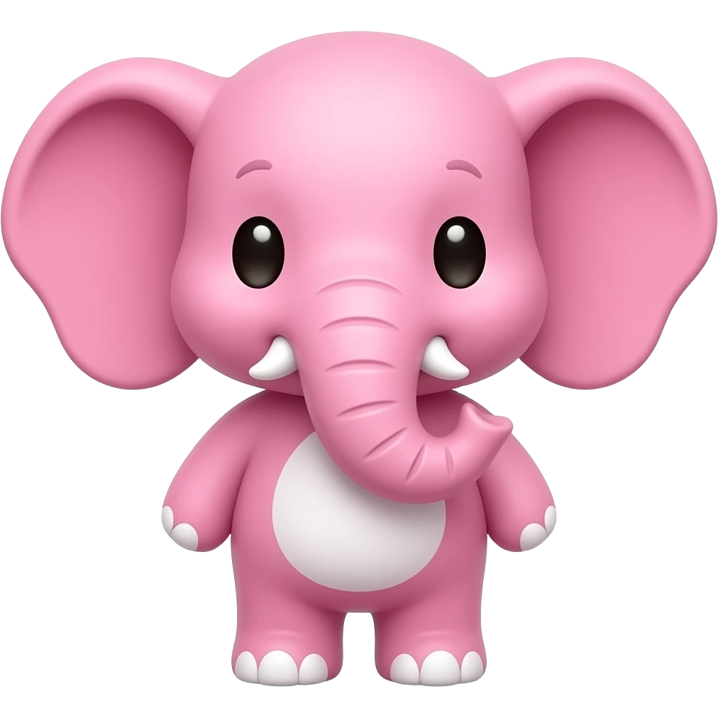 Cute Pink elephant bunny emoji