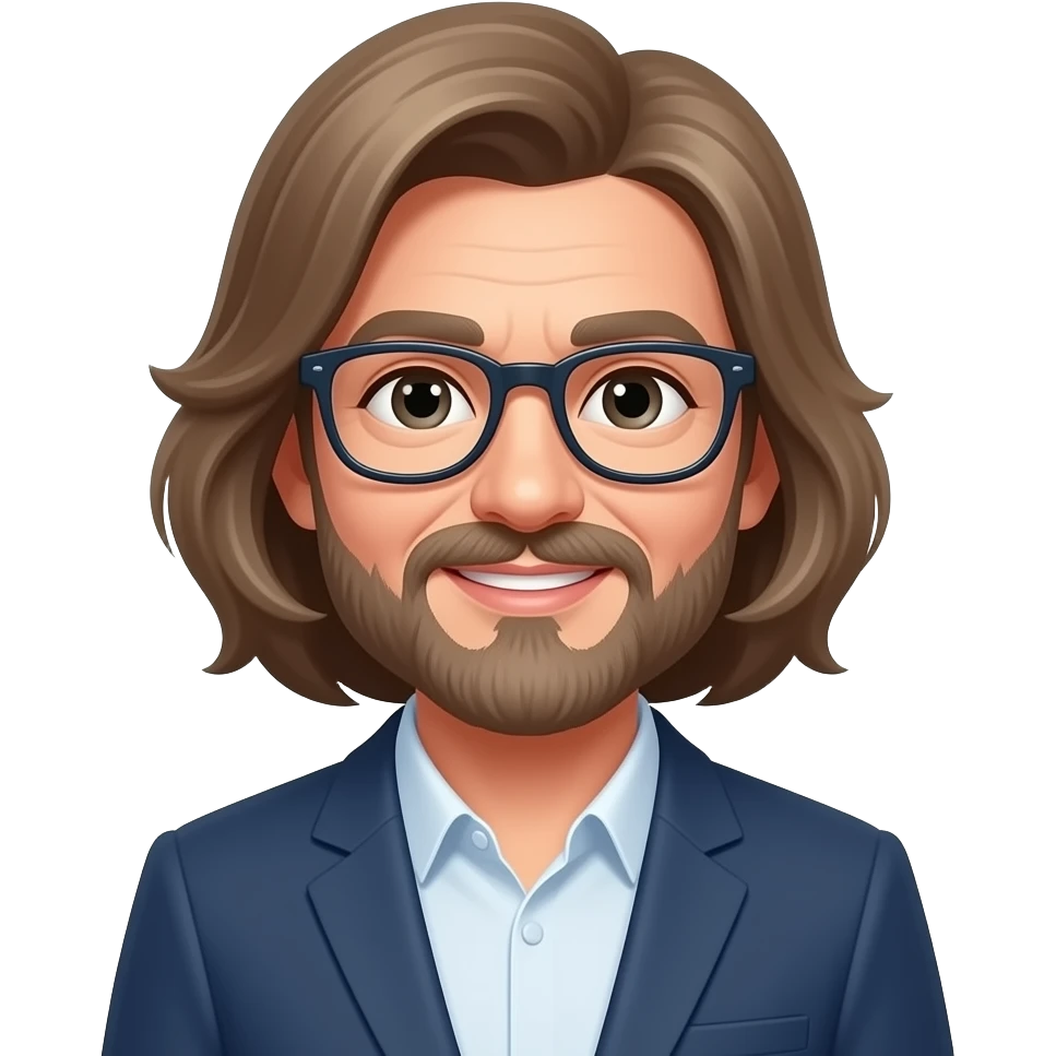 Emoji of an senior man  with glasses  and a beard mushtash and a dark  blondemature lady emoji