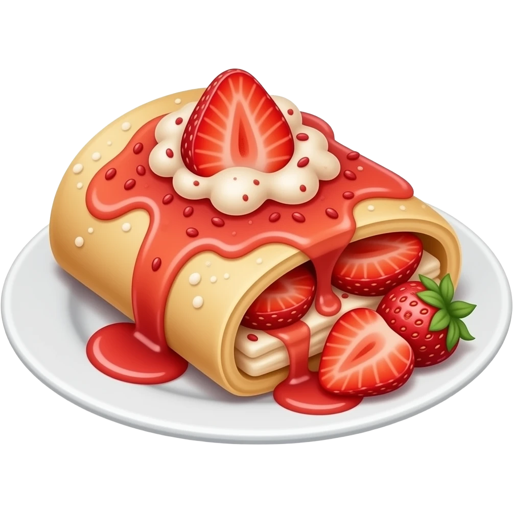 Make a knafeh look like strawberry flavour emoji