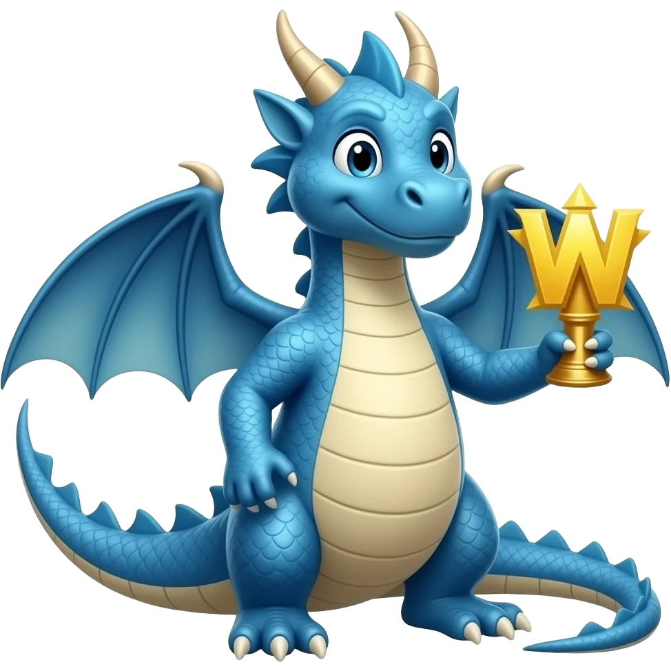 Blue dragon saying winner emoji