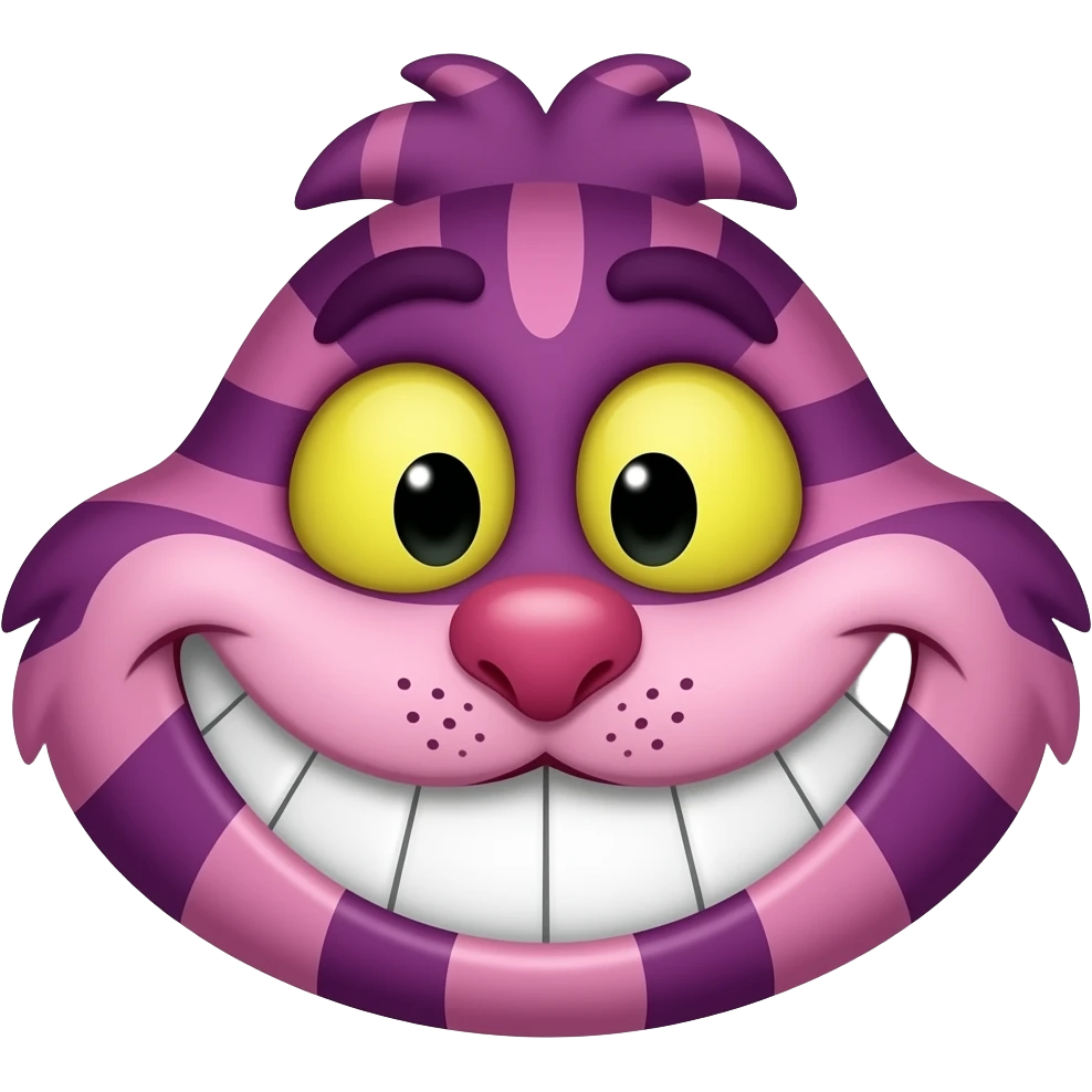 Create the Alice in wonderland Cheshire cat smile without the cat emoji