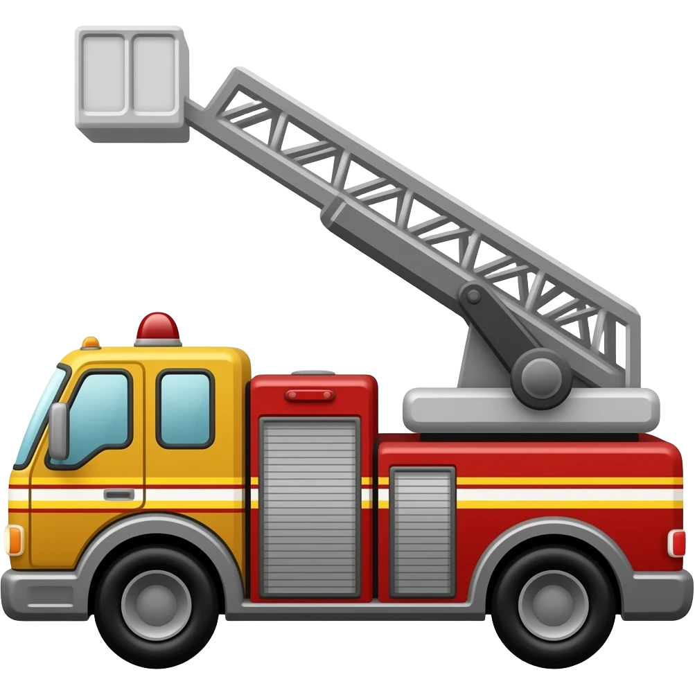 Red, Yellow And White Fire Ladder Truck emoji