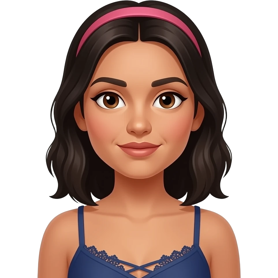 mexican dusky skin woman wearing croset, closeup emoji