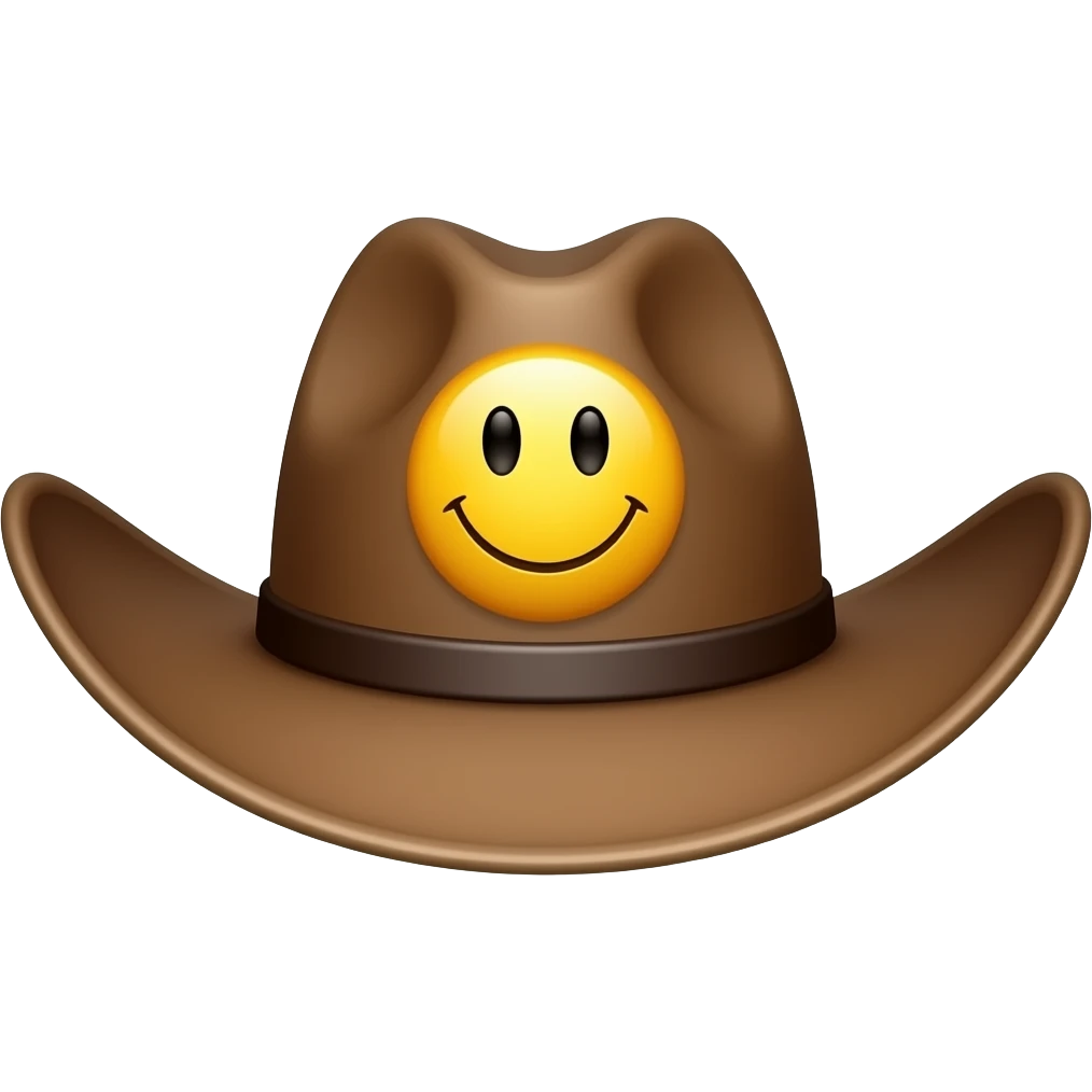 Cowboy hat yellow smiely emoji